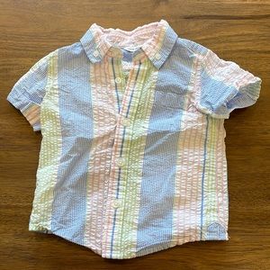 Janie and Jack boys 18-24 month Easter/Spring short sleeve collared shirt